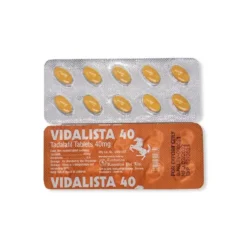 Blistr s tabletami Vidalista 40 mg – účinný přípravek na podporu erekce s obsahem tadalafilu.